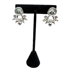 Two-way rhinestone studded sparkle fancy elegant post earrings
